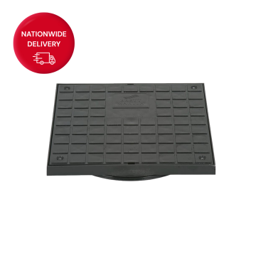 Brett Martin 110mm Drain 280mm Dia Shallow Access Chamber Square Double Sealed Lid B2802