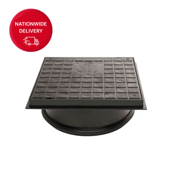 Brett Martin 315mm Diameter Shallow Inspection Chamber Square Sealed Lid (Driveway Loading)