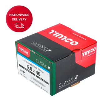 Classic Multi-Purpose Screws - PZ - Double Countersunk - A2 Stainless Steel 5mm x 40mm (Box of 200) 