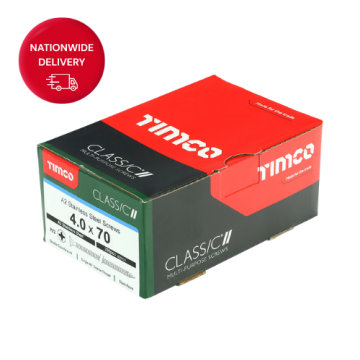 Classic Multi-Purpose Screws - PZ - Double Countersunk - A2 Stainless Steel 4mm x 70mm (Box of 200) 