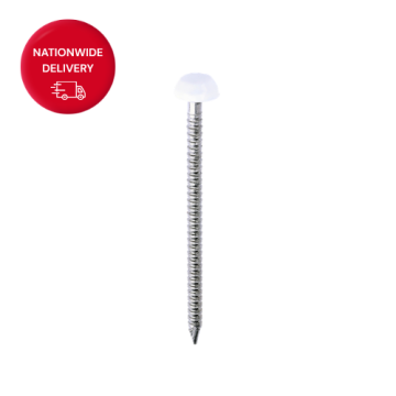 Timco Polymer Headed Nails - A4 Stainless Steel - White 50mm Box (100 Pieces)