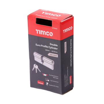Timco Euro Profile Cylinder - Double - Satin Nickel 100 (45/55)