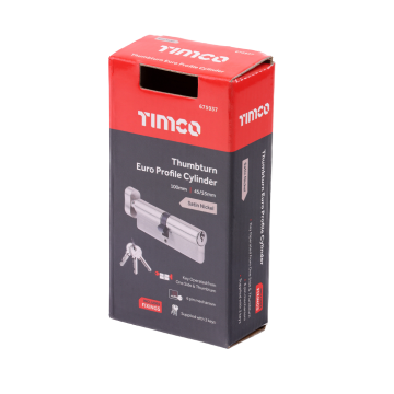 Timco Euro Profile Cylinder - Thumbturn - Satin Nickel 100 (45/55)
