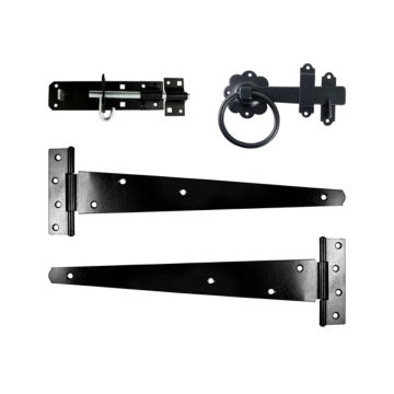 Timco Side Gate Kit - Ring Latch - Black 18"