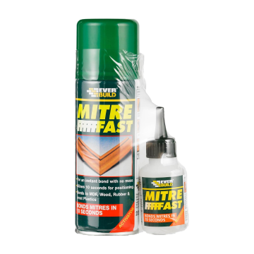 Everbuild Mitre Fast Two Part Instant Bonding Kit, 50g Adhesive & 200ml Activator
