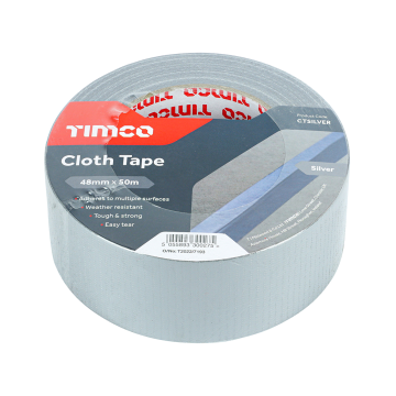 Timco Cloth Tape Silver 50m x 48mm
