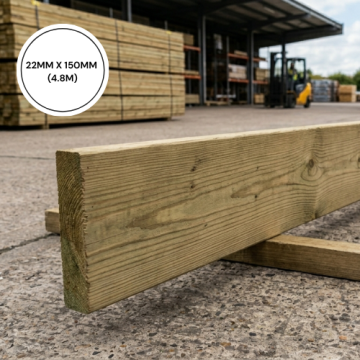 Sawn Carcassing Treated Timber 22mm x 150mm (4.8m)
