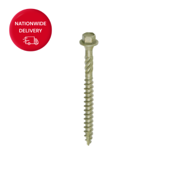 Timco Timber Frame Construction & Landscaping Screws - Hex - Exterior - Green Organic 6.7 x 75mm (Box of 50)