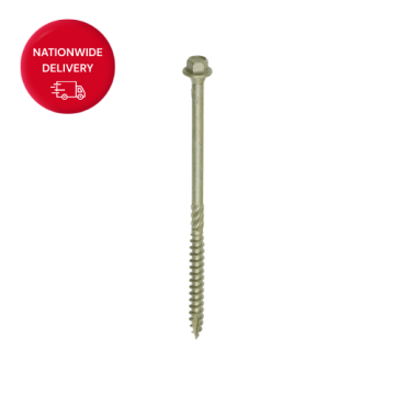 Timco Timber Frame Construction & Landscaping Screws - Hex - Exterior - Green Organic 6.7 x 125mm (Box of 50)