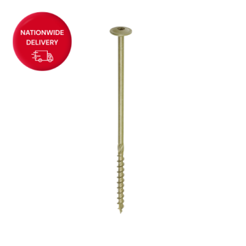 Timco Timber Frame Construction & Landscaping Screws - Wafer - Exterior - Green Organic 8.0 x 200mm (Box of 50)