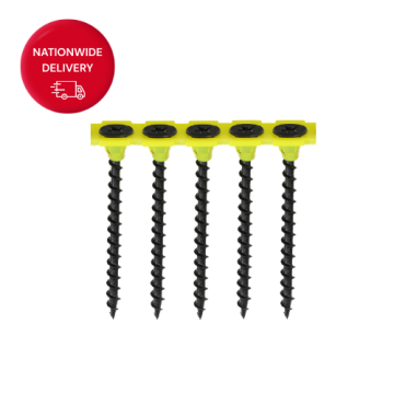 Timco Collated Drywall Screws - PH - Bugle - Coarse Thread - Black 3.5 x 50mm (Box of 1000)