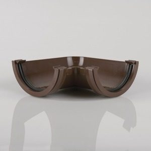 Brett Martin 112mm Roundstyle PVCu 90° Gutter Angle Brown