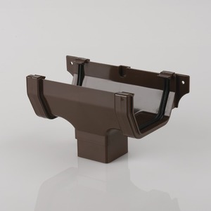 Brett Martin 114mm Squarestyle PVCu Running Outlet Brown