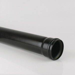 Brett Martin 110mm Push Fit PVCu Single Socket 3m Pipe Black