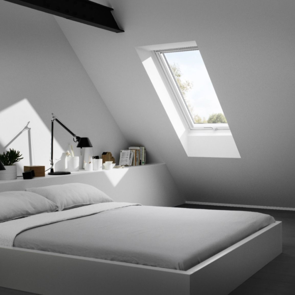 Velux Manual Top Hung White Poly Roof Window CK04 55cm x 98cm