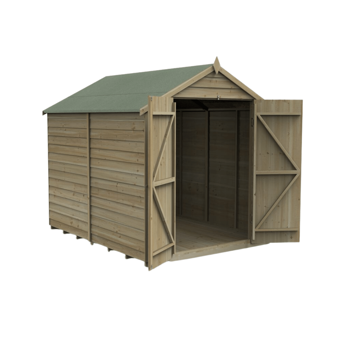 Apex Shed Overlap Pressure Treated 6ft x 8ft No Window