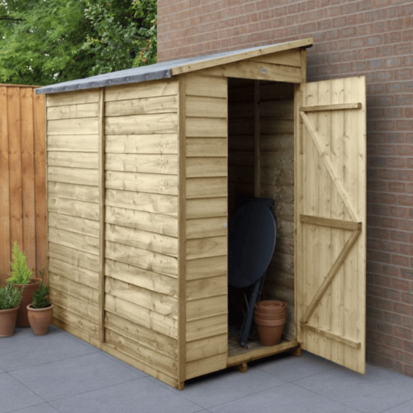 Overlap Pressure Treated Pent Shed 6x3 No Window