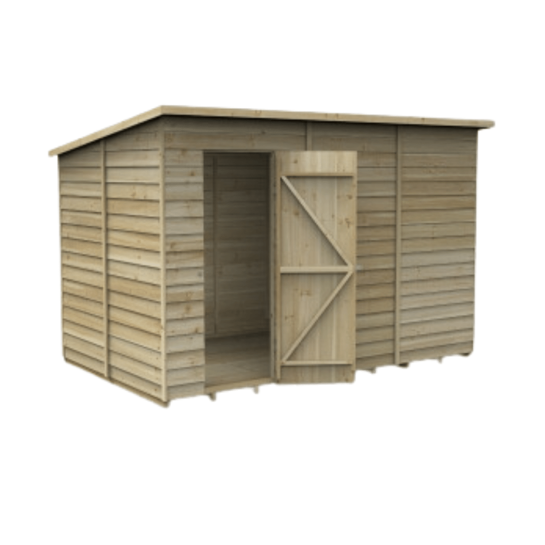 Overlap Pressure Treated Pent Shed 10x6 No Windows