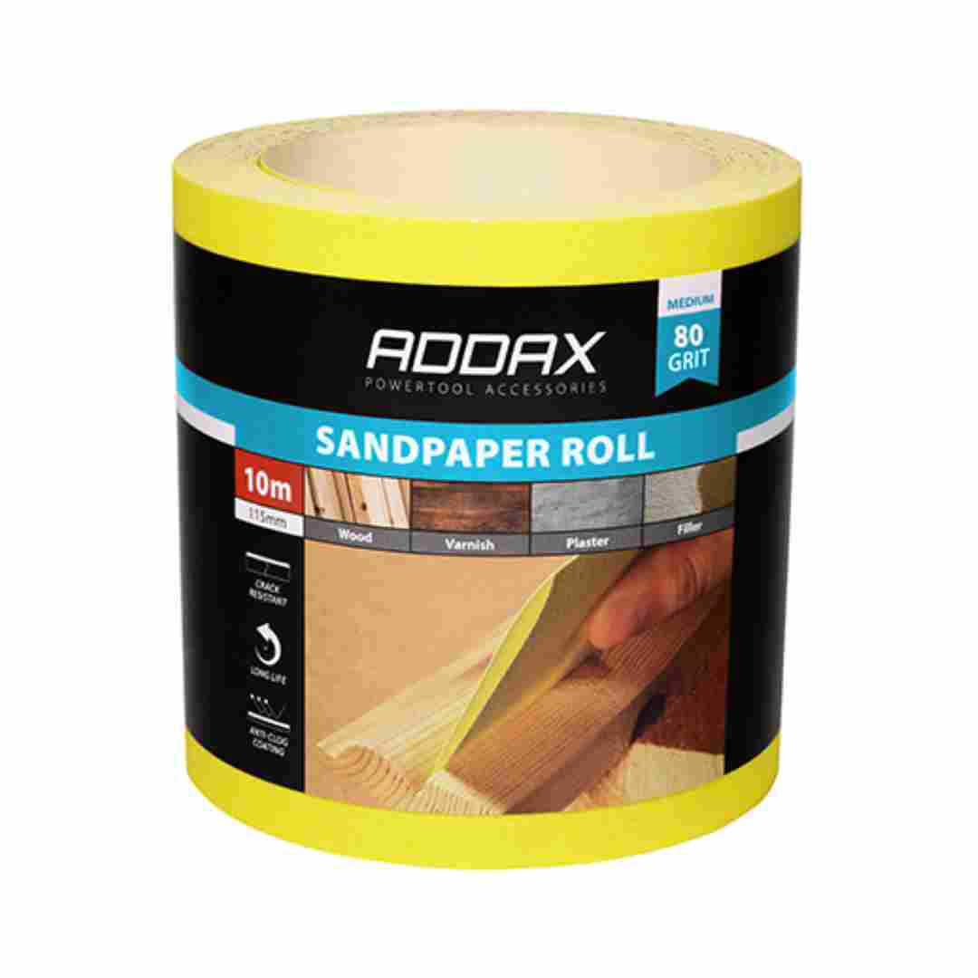 Sandpaper Roll Yellow P80 115mm x 10m