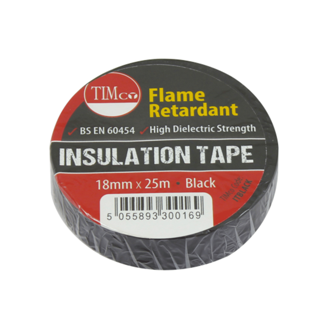 Timco PVC Insulation Tape Black 25m x 18mm