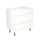 Kitchen Kit Slab Standard White 3 Drawer Base Cabinet