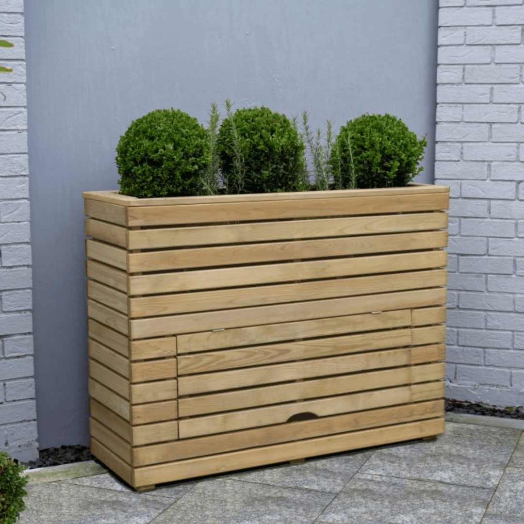 Tall Linear Planter With Storage 920mm x 1200mm x 400mm