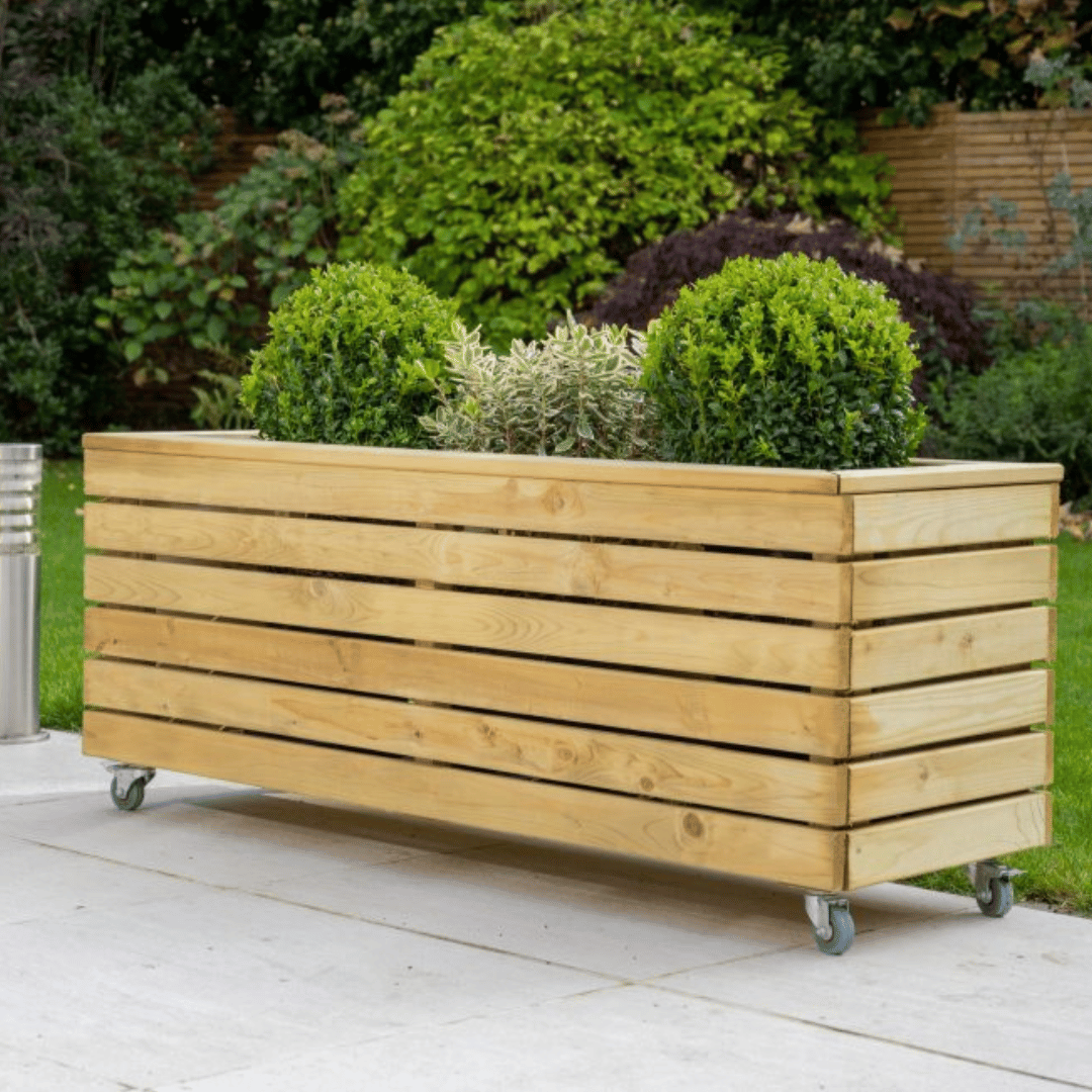 Long Linear Planter With Wheels 500mm x 1200mm x 400mm