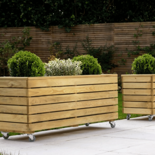 Long Linear Planter With Wheels 500mm x 1200mm x 400mm