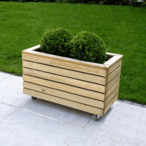 Double Linear Planter With Wheels 500mm x 800mm x 400mm