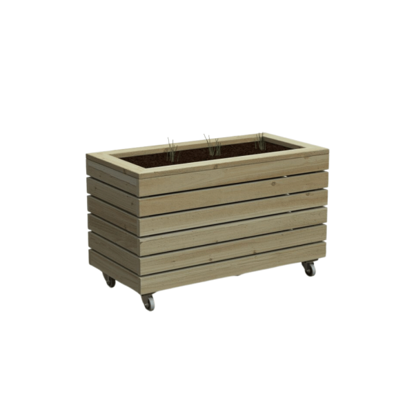 Double Linear Planter With Wheels 500mm x 800mm x 400mm