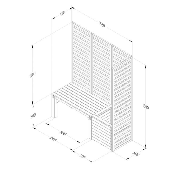 Modular Garden Seating V1 1800mm x 1530mm x 530mm