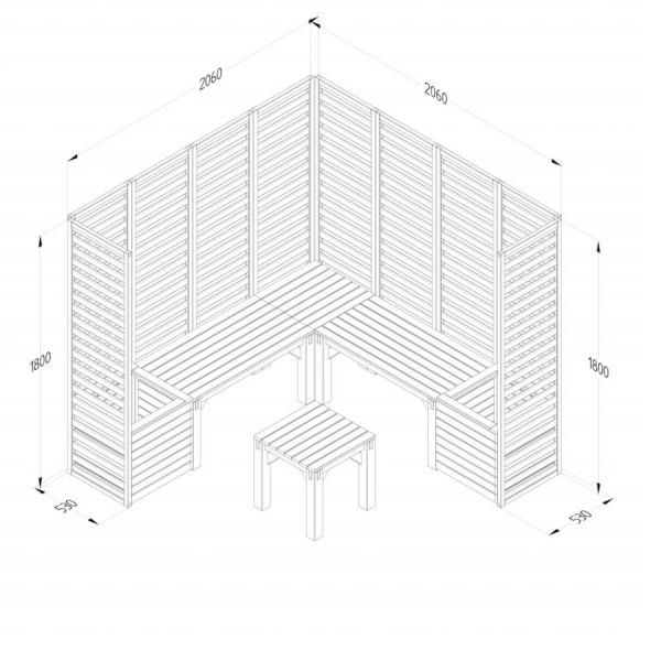 Modular Garden Seating V3 1800mm x 2060mm x 2060mm