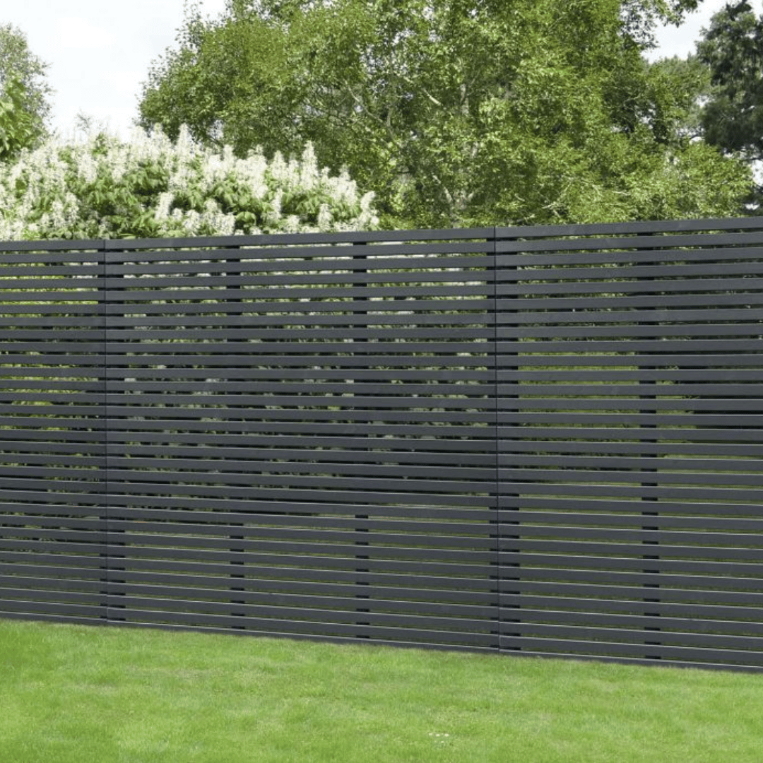 Contemporary Slatted Fence Panel Anthracite Grey 1800mm x 1800mm
