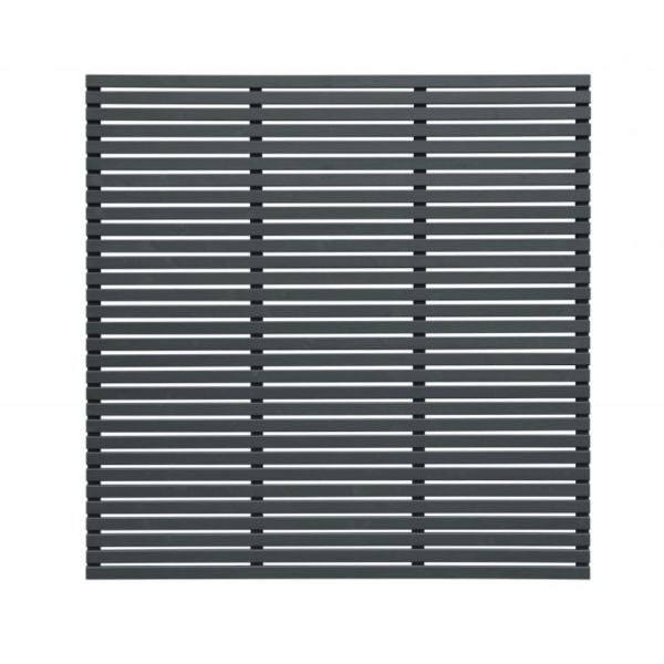 Contemporary Double Slatted Fence Panel Anthracite Grey 1800mm x 1800mm