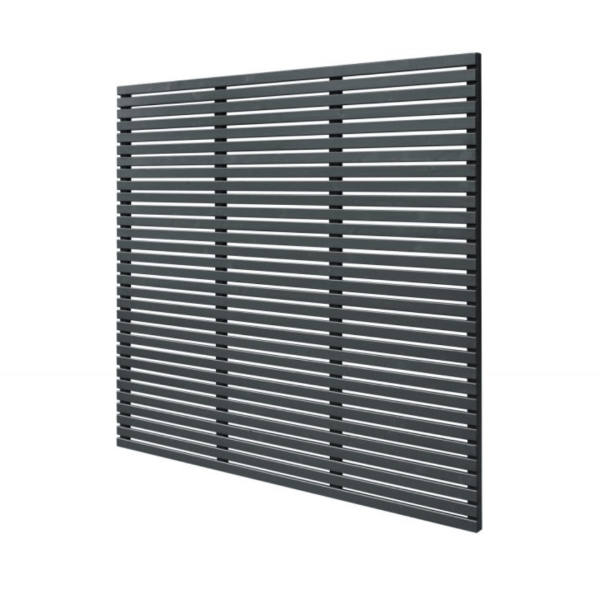 Contemporary Double Slatted Fence Panel Anthracite Grey 1800mm x 1800mm