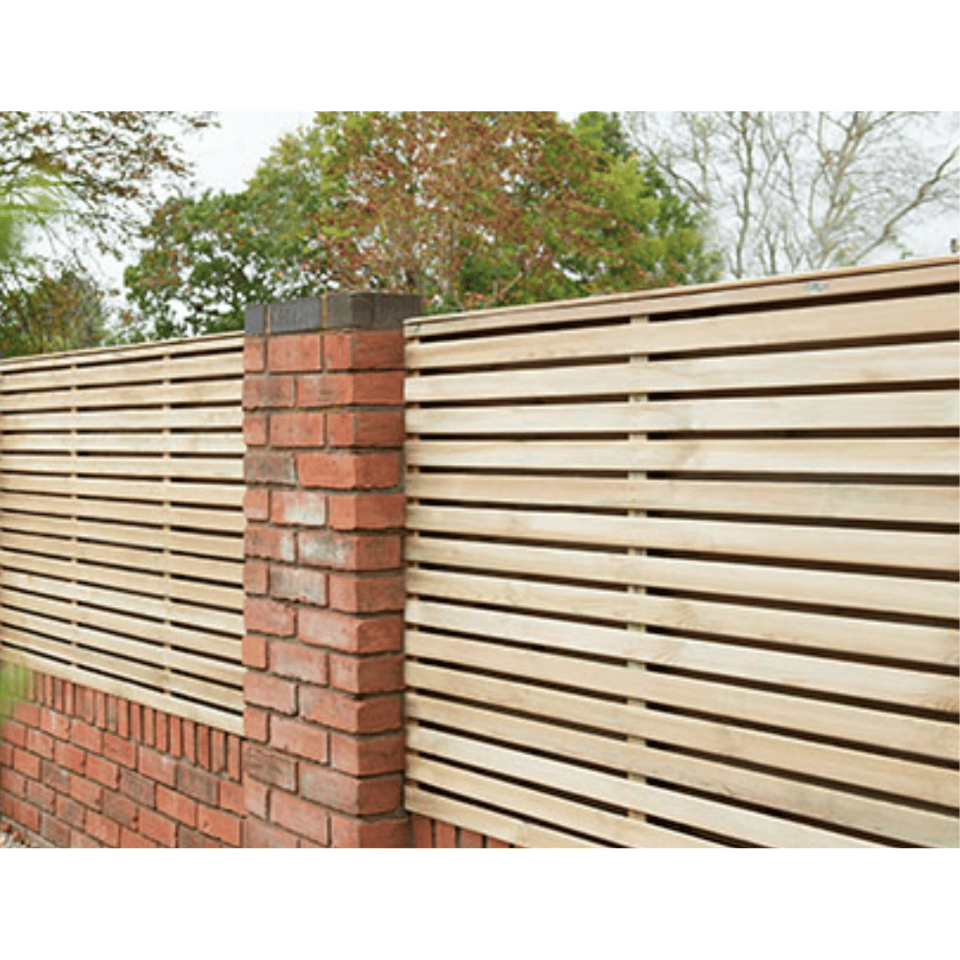 Pressure Treated Contemporary Double Slatted Fence Panel 910mm x 1800mm