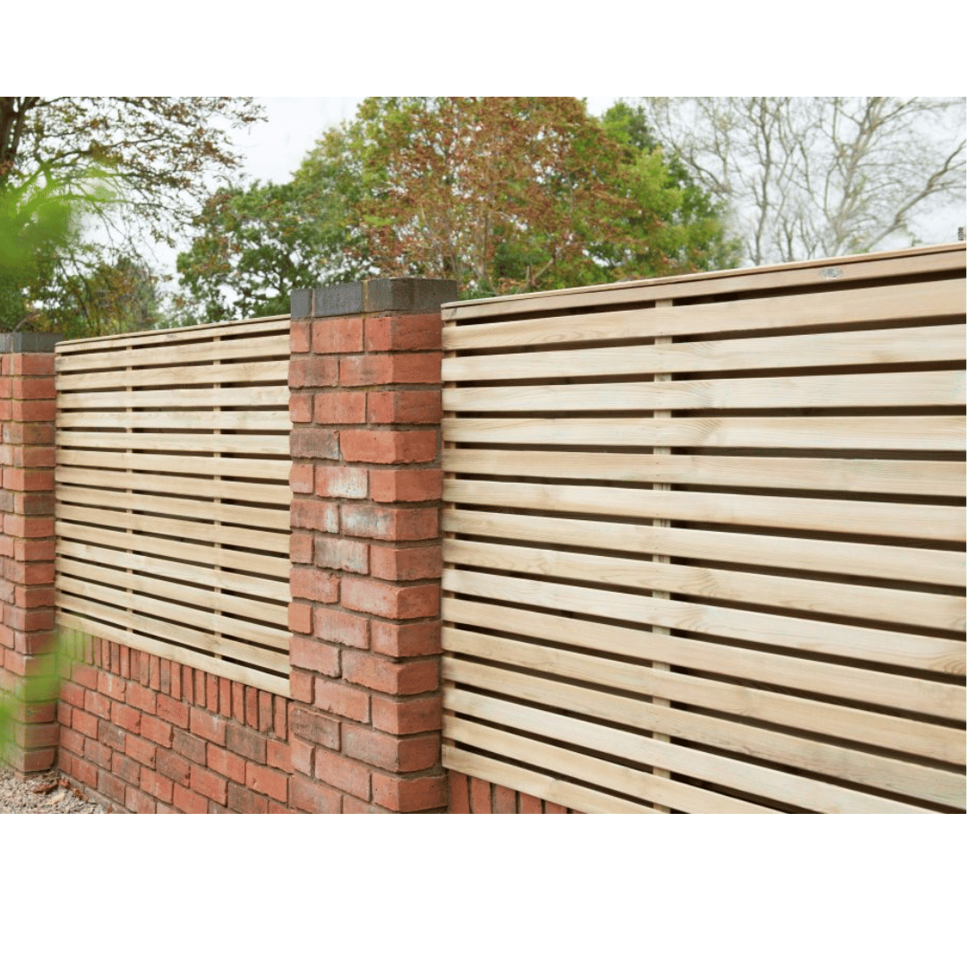 Pressure Treated Contemporary Double Slatted Fence Panel 1210mm x 1800mm