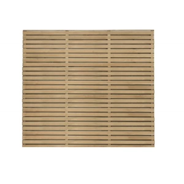 Pressure Treated Contemporary Double Slatted Panel 1510mm x 1800mm