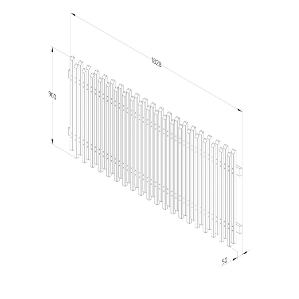 Contemporary Picket Fence Panel 900mm x 1830mm