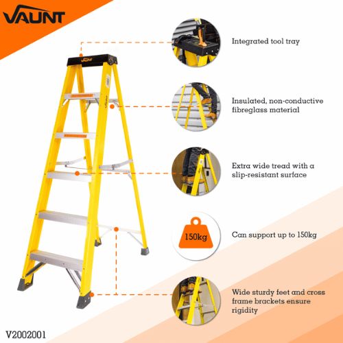 Vaunt 6 Tread Fiberglass Ladder 1.67m